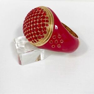 AKKAD Ibiza Sunset Red Crystal and Enamel Ruby Bangle Bracelet